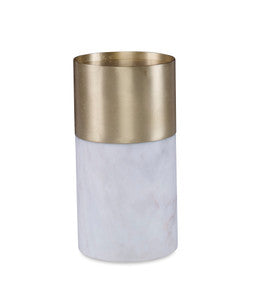 Lia Candleholder, Small QR-22148.WHTBRSS.0 by CuratedKravet