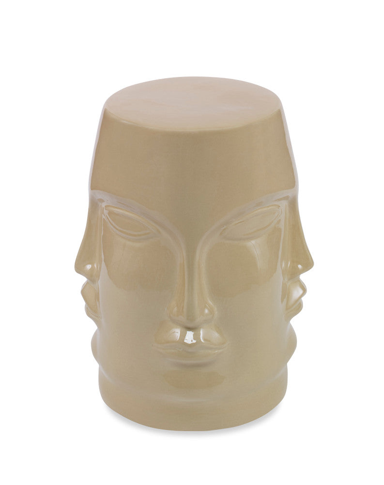 Elisabetta Stool QR-22761.GLDNYLW.0 by CuratedKravet CuratedKravet A decorative ceramic stool featuring an unexpected design of carved faces. United States DUST LIGHTLY WITH A SOFT, DRY CLOTH. </p><p>Dimensions: Length 15, Height 18, Width 15 - Fabric Carolina -