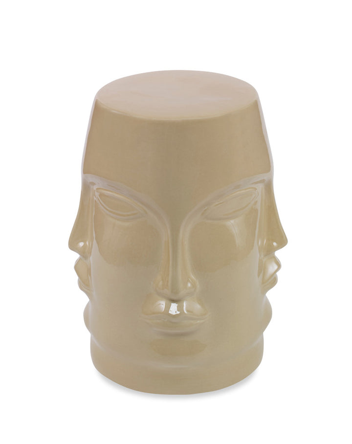 Elisabetta Stool QR-22761.GLDNYLW.0 by CuratedKravet CuratedKravet A decorative ceramic stool featuring an unexpected design of carved faces. United States DUST LIGHTLY WITH A SOFT, DRY CLOTH. </p><p>Dimensions: Length 15, Height 18, Width 15 - Fabric Carolina -