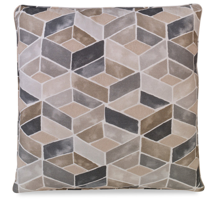 Tesserae Pillow QR-22771.PEWTER.0 by CuratedKravet CuratedKravet Measures 22"H X 22"L. A decorative accent pillow in Kravet TESSERAE.11, finished with a self welt. Sewn and finished in the USA. Features an invisible zipper. Includes a 95/5 feather/down insert. United States DRY CLEAN ONLY. </p><p>Dimensions: Length 22, Height 22, Width - Fabric Carolina -