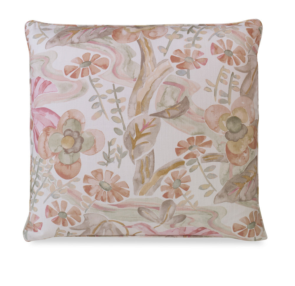 Faerie Pillow QR-22774.BLUSH.0 by CuratedKravet CuratedKravet Measures 20"H X 20"L. A decorative accent pillow in Barbara Barry for Kravet FAERIE.17, finished with a self welt. Sewn and finished in the USA. Features an invisible zipper. Includes a 95/5 feather/down insert. United States DRY CLEAN ONLY. </p><p>Dimensions: Length 20, Height 20, Width - Fabric Carolina -