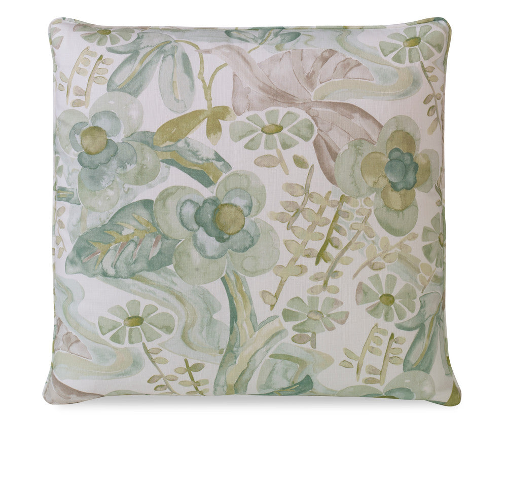 Faerie Pillow QR-22774.GREEN.0 by CuratedKravet CuratedKravet Measures 20"H X 20"L. A decorative accent pillow in Barbara Barry for Kravet FAERIE.13, finished with a self welt. Sewn and finished in the USA. Features an invisible zipper. Includes a 95/5 feather/down insert. United States DRY CLEAN ONLY. </p><p>Dimensions: Length 20, Height 20, Width - Fabric Carolina -
