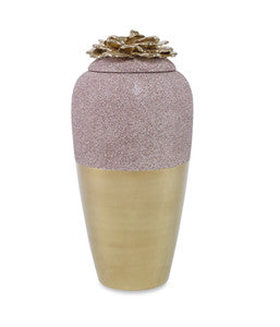 Celine Lidded Vase QR-22805.SANDGOLD.0 by CuratedKravet