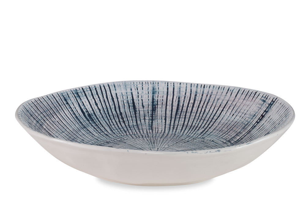 Bloomfield Bowl QR-22873.BLUWHT.0 by CuratedKravet CuratedKravet A textured ceramic bowl featuring a washed white and blue glaze. Each bowl is handmade and unique. Portugal DUST LIGHTLY WITH A SOFT, DRY CLOTH. </p><p>Dimensions: Length 16.75, Height 3, Width 16.75 Ceramic - 100% - Fabric Carolina -