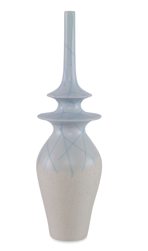 Diana Vase QR-22908.NATBLU.0 by CuratedKravet CuratedKravet A hand made vase featuring a drippy light blue glaze over the natural finish of the ceramic vase. Due to the hand made nature of this vase, variation is to be expected. Portugal DUST LIGHTLY WITH A SOFT, DRY CLOTH. </p><p>Dimensions: Length 6.75, Height 20.5, Width 6.75 Ceramic - 100% - Fabric Carolina -