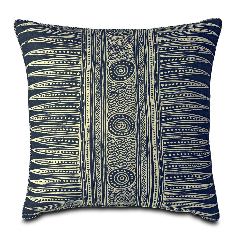 Indian Zag Pillow QR-23230.INDIGO.0 by CuratedKravet CuratedKravet Measures 22"H x 22"L. A decorative accent pillow in Lee Jofa 2010136.50 on the face and reverse, finished with a self welt. Features an invisible zipper. Made in the USA. Includes a 95/5 feather/down insert. United States DRY CLEAN ONLY. </p><p>Dimensions: Length 22, Height 22, Width Linen - 60%, Cotton - 20%, Modal - 20% - Fabric Carolina -