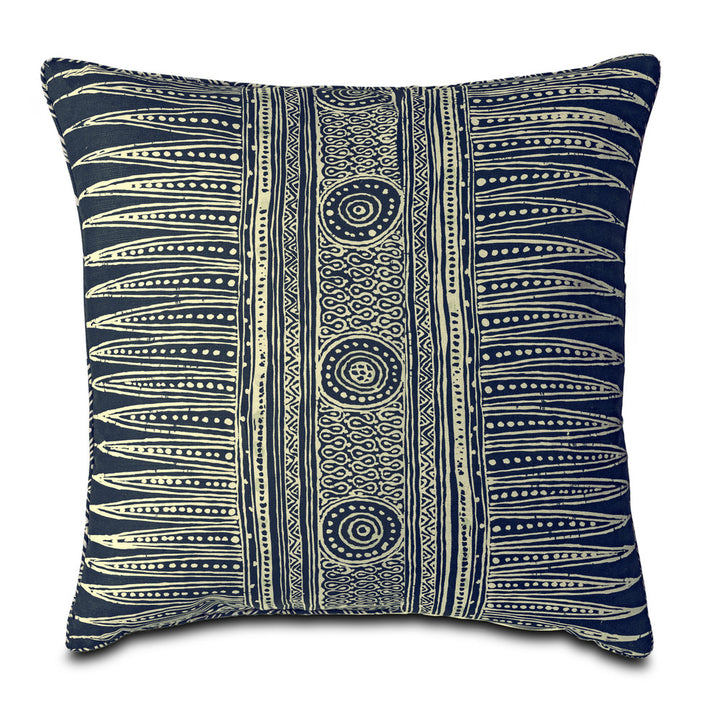 Indian Zag Pillow QR-23230.INDIGO.0 by CuratedKravet CuratedKravet Measures 22"H x 22"L. A decorative accent pillow in Lee Jofa 2010136.50 on the face and reverse, finished with a self welt. Features an invisible zipper. Made in the USA. Includes a 95/5 feather/down insert. United States DRY CLEAN ONLY. </p><p>Dimensions: Length 22, Height 22, Width Linen - 60%, Cotton - 20%, Modal - 20% - Fabric Carolina -