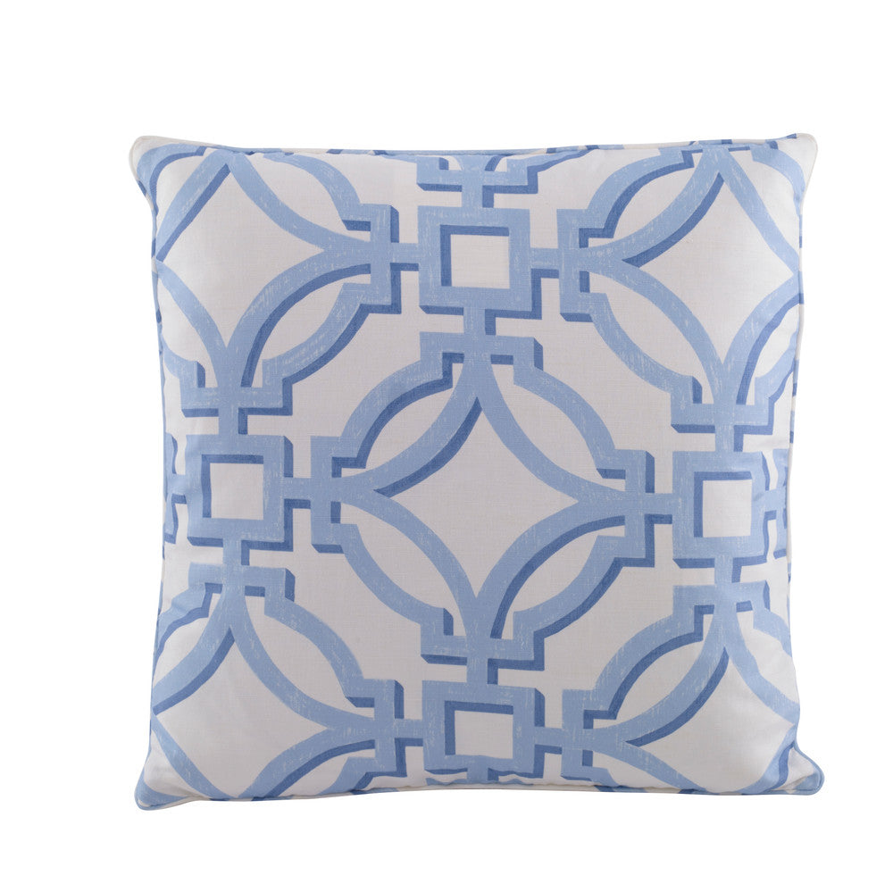 Salvy Pillow QR-22371.DELFT.0 by CuratedKravet CuratedKravet Measures 20"H X 20"L. A decorative accent pillow in Brunschwig & Fils 8019136.15, finished with a self welt. Sewn and finished in the USA. Features an invisible zipper. Includes a 95/5 feather/down insert. United States DRY CLEAN ONLY. </p><p>Dimensions: Length 20, Height 20, Width - Fabric Carolina -