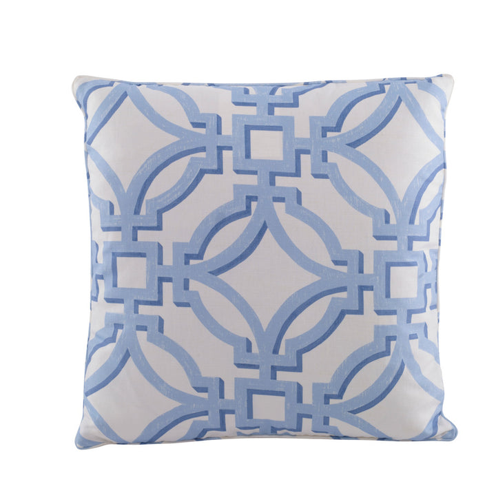 Salvy Pillow QR-22371.DELFT.0 by CuratedKravet CuratedKravet Measures 20"H X 20"L. A decorative accent pillow in Brunschwig & Fils 8019136.15, finished with a self welt. Sewn and finished in the USA. Features an invisible zipper. Includes a 95/5 feather/down insert. United States DRY CLEAN ONLY. </p><p>Dimensions: Length 20, Height 20, Width - Fabric Carolina -