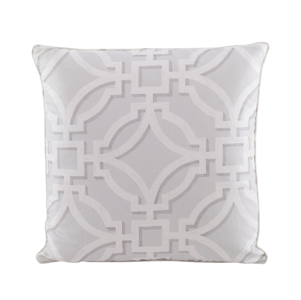 Salvy Pillow QR-22371.DOVE.0 by CuratedKravet CuratedKravet Measures 20"H X 20"L. A decorative accent pillow in Brunschwig & Fils 8019136.11, finished with a self welt. Sewn and finished in the USA. Features an invisible zipper. Includes a 95/5 feather/down insert. United States DRY CLEAN ONLY. </p><p>Dimensions: Length 20, Height 20, Width - Fabric Carolina -