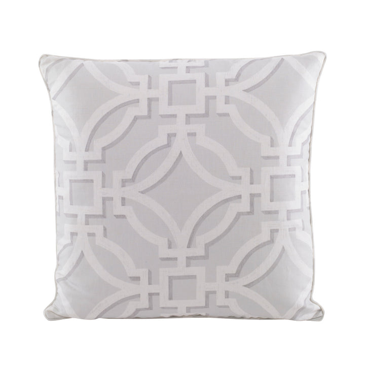 Salvy Pillow QR-22371.DOVE.0 by CuratedKravet CuratedKravet Measures 20"H X 20"L. A decorative accent pillow in Brunschwig & Fils 8019136.11, finished with a self welt. Sewn and finished in the USA. Features an invisible zipper. Includes a 95/5 feather/down insert. United States DRY CLEAN ONLY. </p><p>Dimensions: Length 20, Height 20, Width - Fabric Carolina -