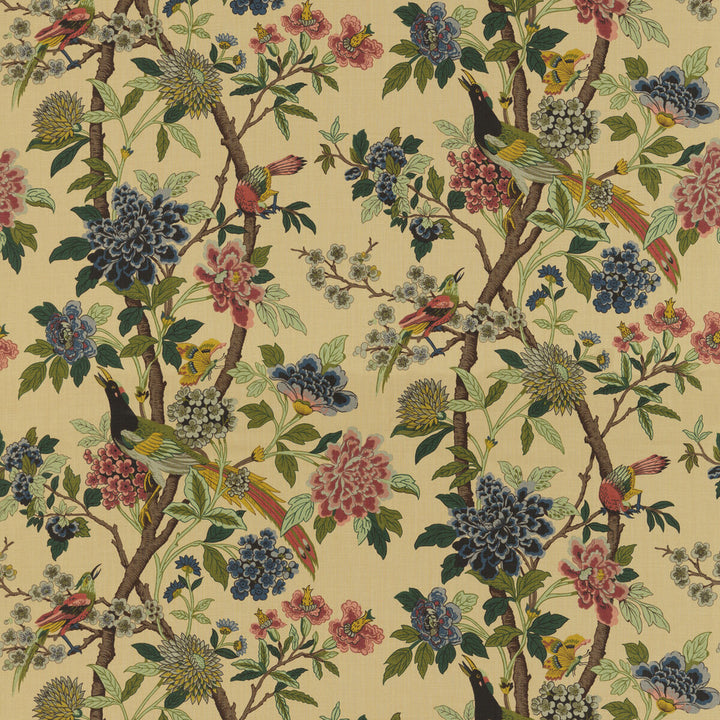 Hydrangea Bird Rose/Biscuit by G P & J Baker Fabric EAST TO WEST LINEN - 100% Thailand LIGHT Horizontal: and Vertical: 43.734 53.978 - Fabric Carolina -