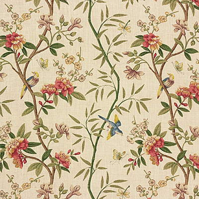 Peony & Blossom Sage/Beige by G P & J Baker Fabric PERANDOR COLLECTION LINEN - 100% United Kingdom LIGHT Horizontal: 26.989 and Vertical: 31.52 53.978 - Fabric Carolina -
