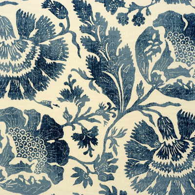 Poppies Indigo/ by G P & J Baker Fabric PERANDOR COLLECTION LINEN - 60%;COTTON - 20%;MODAL - 20% Thailand LIGHT Horizontal: - and Vertical: 16.154 52.796 - Fabric Carolina -