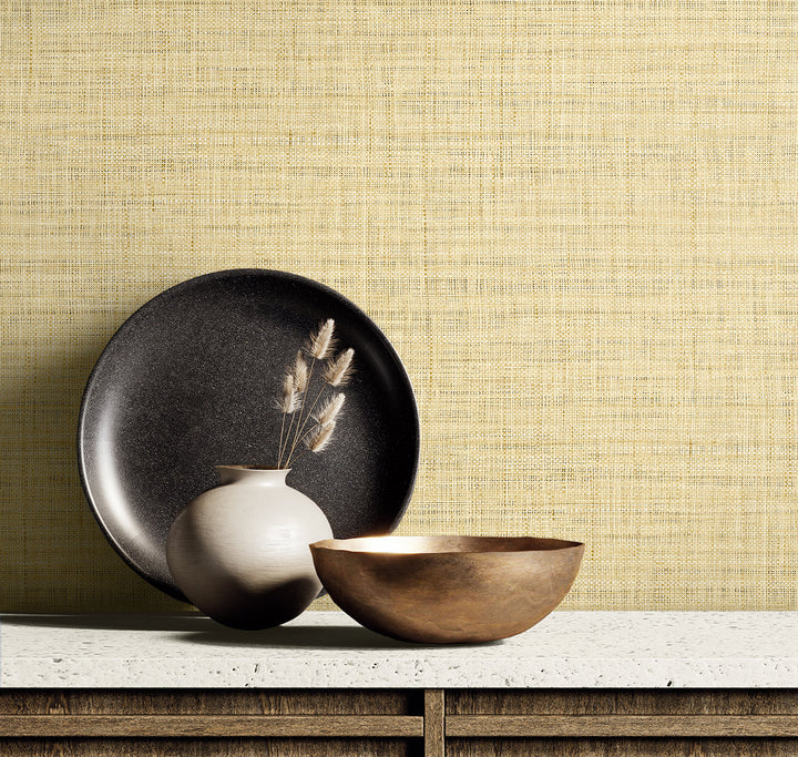 Harvest Twine Honey RA40107 by Seabrook Designs Designer Wallpaper
