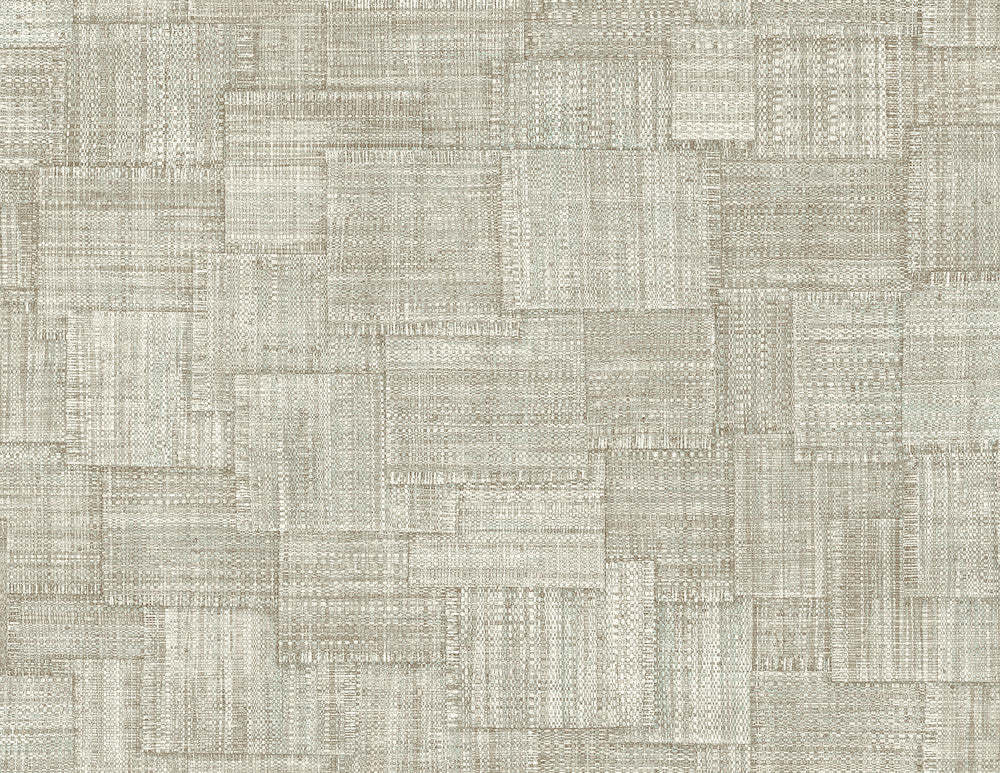 Woven Blocks Smoke by Seabrook Wallpaper Raffia United States 60.75 20.87" 27" - Fabric Carolina -
