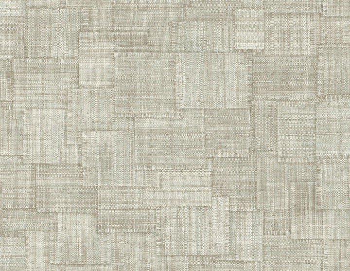 Woven Blocks Smoke by Seabrook Wallpaper Raffia United States 60.75 20.87" 27" - Fabric Carolina -