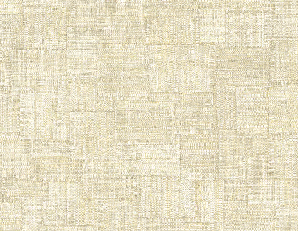 Woven Blocks Macadamia by Seabrook Wallpaper Raffia United States 60.75 20.87" 27" - Fabric Carolina -
