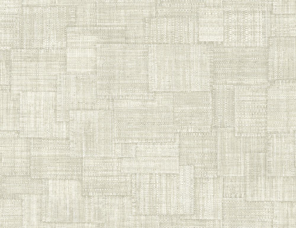 Woven Blocks Oyster by Seabrook Wallpaper Raffia United States 60.75 20.87" 27" - Fabric Carolina -