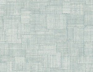 Woven Blocks Sky Blue by Seabrook Wallpaper