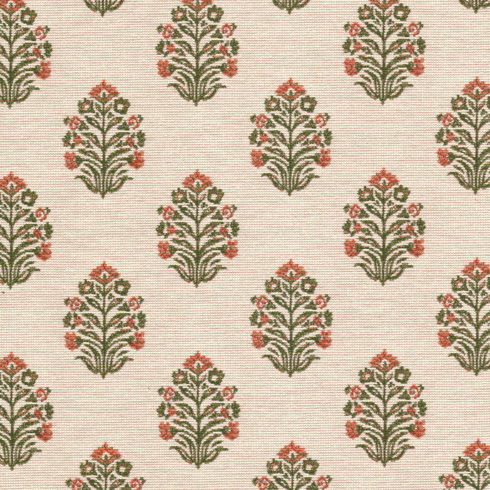 Raffle 3 Tigerlily by Stout Fabric Stout Fabric Raffle 3 TigerlilyFabric Great Impressions Green/Spice/Naturals 86%Cot 14%Pol USA </p><p>Repeat: H: 7, V: 0 56.5 in - Fabric Carolina -