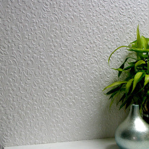 Wilton White Paintable Anaglypta Original Wallpaper by Brewster