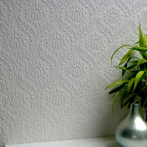 Dryden White Paintable Anaglypta Original Wallpaper by Brewster