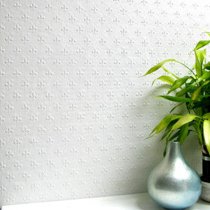 Tudor White Paintable Anaglypta Original Wallpaper by Brewster
