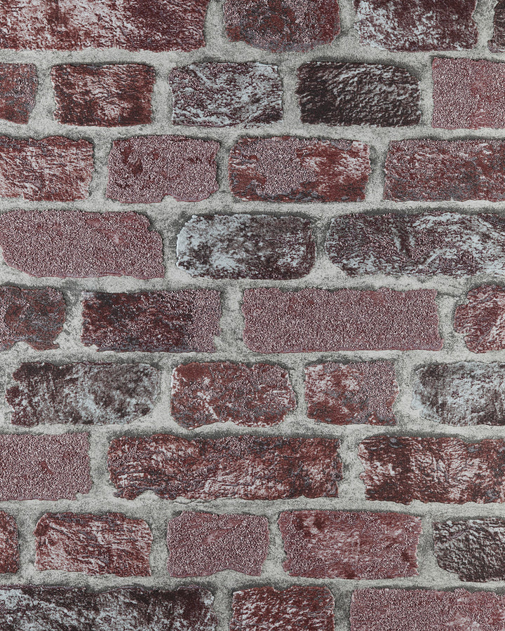 Baker Street Red Brick Wallpaper by Brewster Anaglypta XII Covers about 56.4 square feet 20.5-in by 33-ft long roll Unpasted 25.2 - Fabric Carolina -