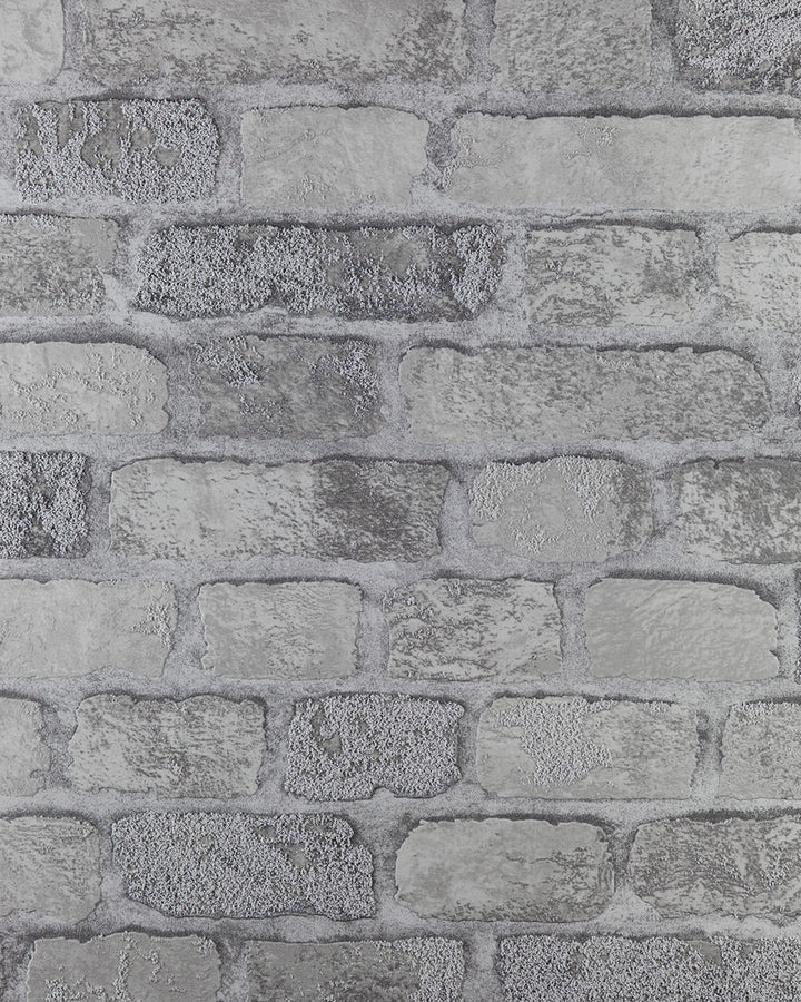 Princess Street Grey Brick Wallpaper by Brewster Anaglypta XII Covers about 56.4 square feet 20.5-in by 33-ft long roll Unpasted 25.2 - Fabric Carolina -