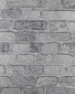 Princess Street Grey Brick Wallpaper by Brewster