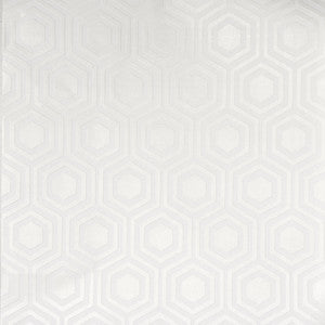 Hive White Geometric Paintable Wallpaper by Brewster