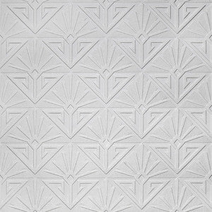 Deco Paradiso White Luxury Vinyl Paintable Wallpaper by Brewster
