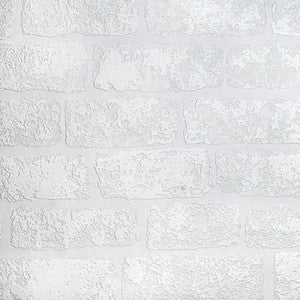 Lincolnshire Brick White Luxury Vinyl Paintable Wallpaper by Brewster