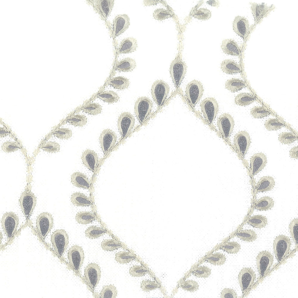 Regina 2 Slate by Stout Designer Fabric COMFORTABLE LIVING PLATINUM/SLATE 100%POL %PEMB INDIA WYZENBEEK 30 000 DOUBLE RUB WEAR TEST (HEAVY DUTY) CATB 117-2013 Horizontal: 6.5 and Vertical: 6 52 in - Swanky Fabrics -