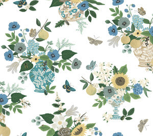 Flower Studies Blue Wallpaper by Rifle Paper Co.