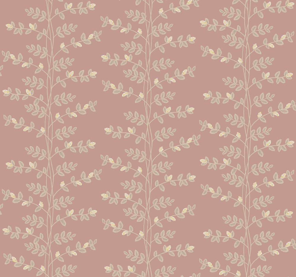 Climbing Vine Rose Wallpaper by Rifle Paper Co. Rifle Paper Co. 3rd Edition Covers about 60.8 square feet 27-in by 27-ft long roll Unpasted 25.25 - Fabric Carolina -