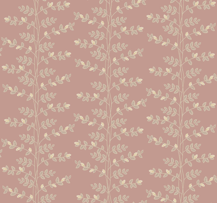 Climbing Vine Rose Wallpaper by Rifle Paper Co. Rifle Paper Co. 3rd Edition Covers about 60.8 square feet 27-in by 27-ft long roll Unpasted 25.25 - Fabric Carolina -