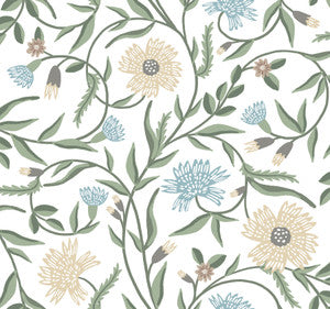 Aster White Wallpaper by Rifle Paper Co.