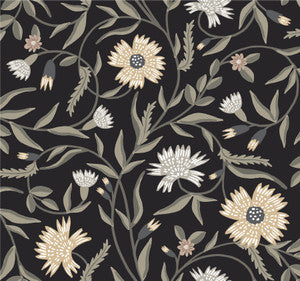 Aster Black Wallpaper by Rifle Paper Co.