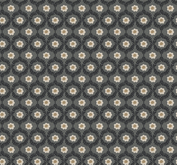 Emma Black Wallpaper by Rifle Paper Co. Designer Rifle Paper Co. 3rd Edition Covers about 60.8 square feet 27-in by 27-ft long roll Unpasted 25.25 - Swanky Fabrics -