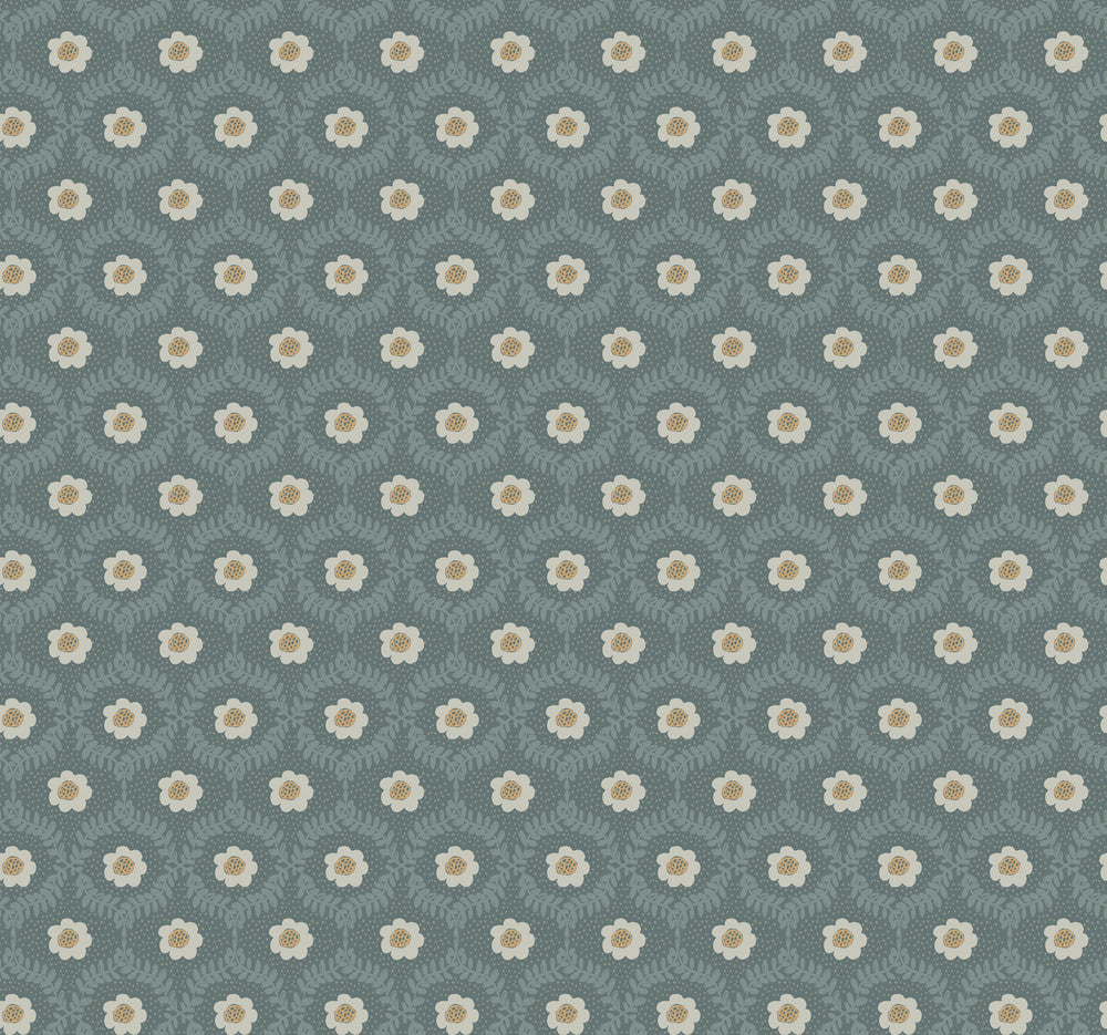 Emma Slate Wallpaper by Rifle Paper Co. Rifle Paper Co. 3rd Edition Covers about 60.8 square feet 27-in by 27-ft long roll Unpasted 25.25 - Fabric Carolina -