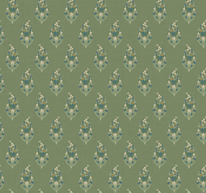 Paisley Green Wallpaper by Rifle Paper Co. Rifle Paper Co. 3rd Edition Covers about 60.8 square feet 27-in by 27-ft long roll Unpasted 25.25 - Fabric Carolina -