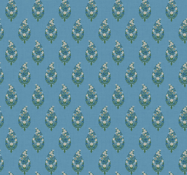 Paisley Blue Wallpaper by Rifle Paper Co. Rifle Paper Co. 3rd Edition Covers about 60.8 square feet 27-in by 27-ft long roll Unpasted 25.25 - Fabric Carolina -