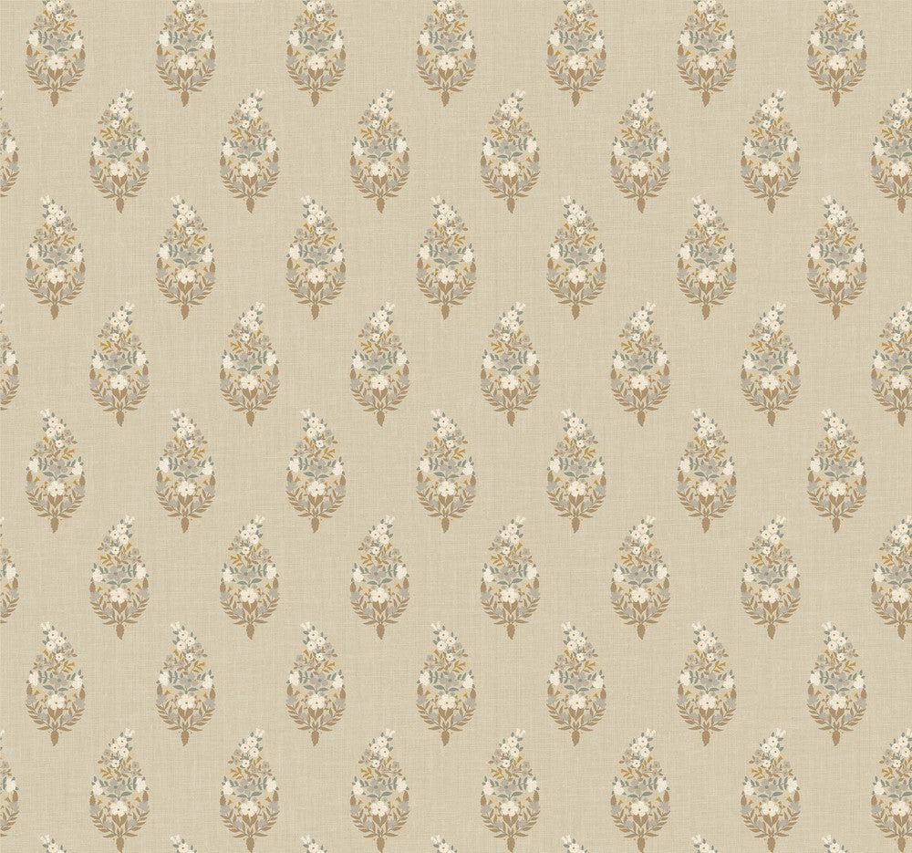 Paisley Linen Wallpaper by Rifle Paper Co. Rifle Paper Co. 3rd Edition Covers about 60.8 square feet 27-in by 27-ft long roll Unpasted 25.25 - Fabric Carolina -