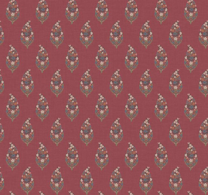 Paisley Burgundy Wallpaper by Rifle Paper Co. Rifle Paper Co. 3rd Edition Covers about 60.8 square feet 27-in by 27-ft long roll Unpasted 25.25 - Fabric Carolina -