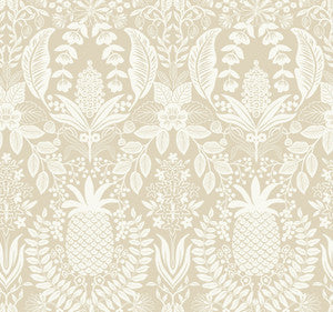 Pineapple Damask Linen Wallpaper by Rifle Paper Co.