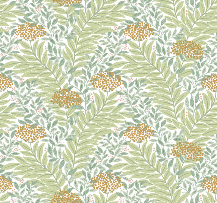 Highgrove White Wallpaper by Rifle Paper Co. Designer Rifle Paper Co. 3rd Edition Covers about 60.8 square feet 27-in by 27-ft long roll Unpasted 12.63 - Swanky Fabrics -