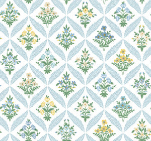 Estee Garden Blue Wallpaper by Rifle Paper Co.