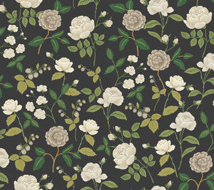 Roses Black by Rifle Paper Co. Wallpaper